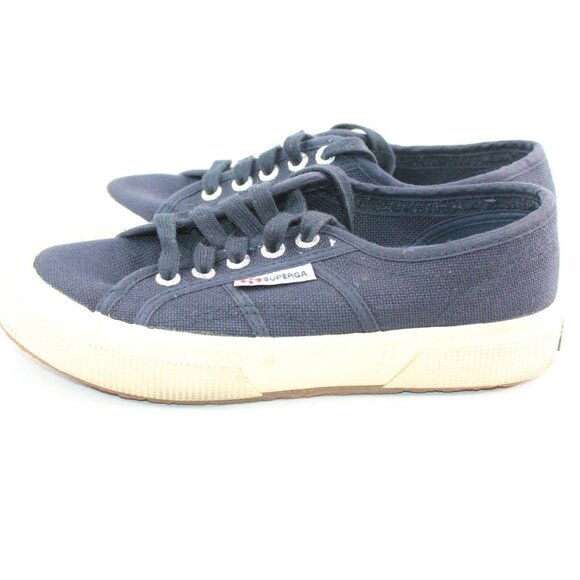 Anthropologie SUPERGA Women's Sz 5 Navy Blue Canvas Sneakers Shoes Lace Up - Picture 5 of 10